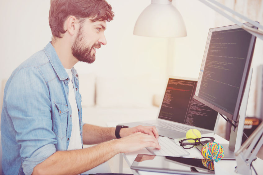 software-development developer working at a computer