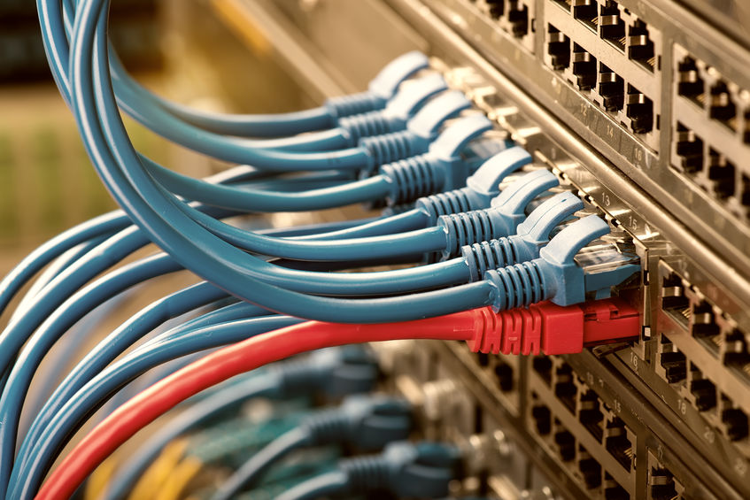 Network switch and ethernet cables,Data Center Concept. Network switch and ethernet cables,Data Center Concept.